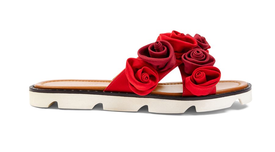 tomato red fashion moulier slides