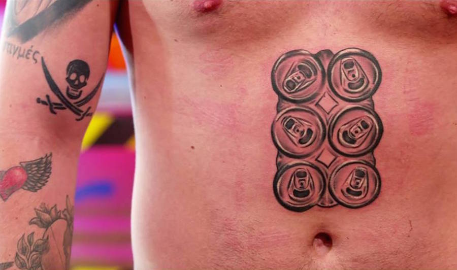 trashy tv shows just tattoos of us beer cans six pack