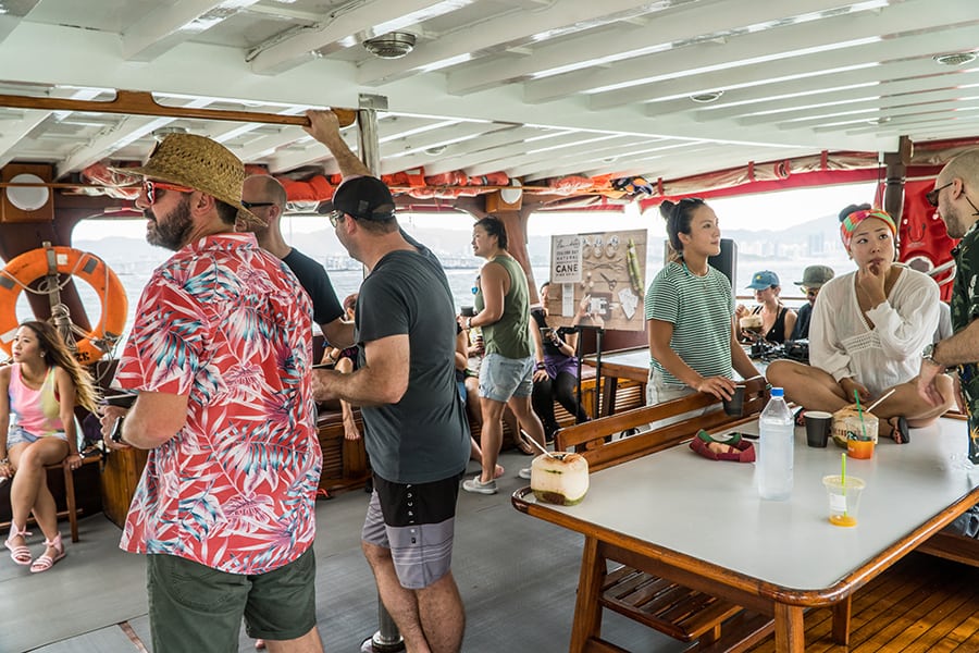 Chalong Bay Rum Junk Boat Series party with FUFU on boat