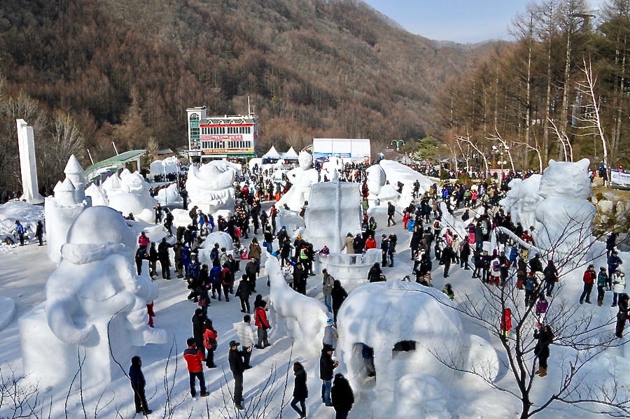 festivals in south korea Taebaek snow festival