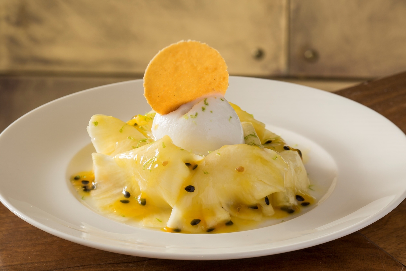 pineapple carpaccio at Bread STreet kitchen