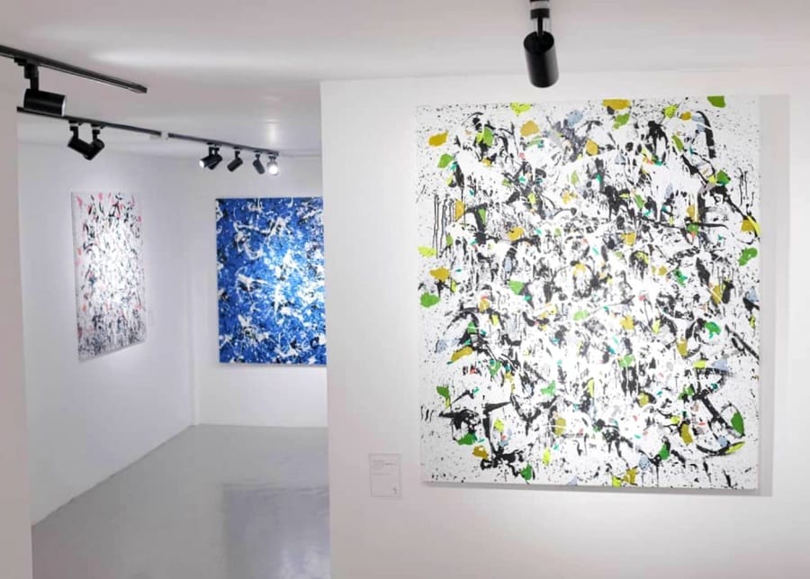 installation shot danhoo paintings exhibition gallery interior