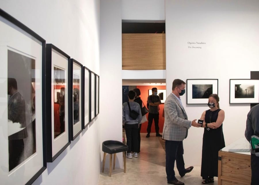 blue lotus art gallery interior exhibition