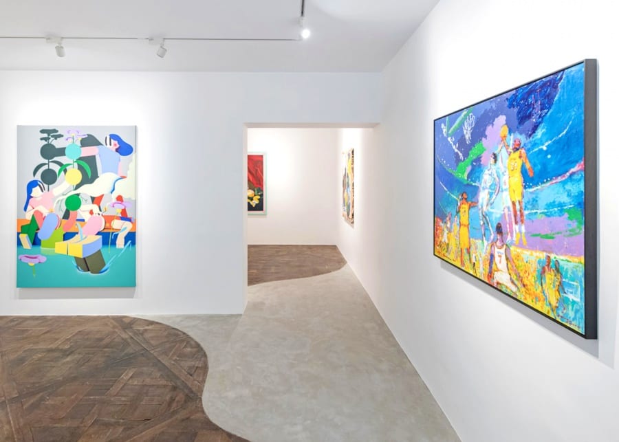rise & shine group show exhibition over the influence art gallery interior