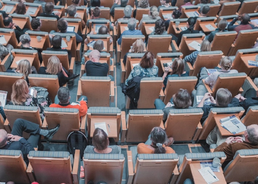 students in a lecture theatre