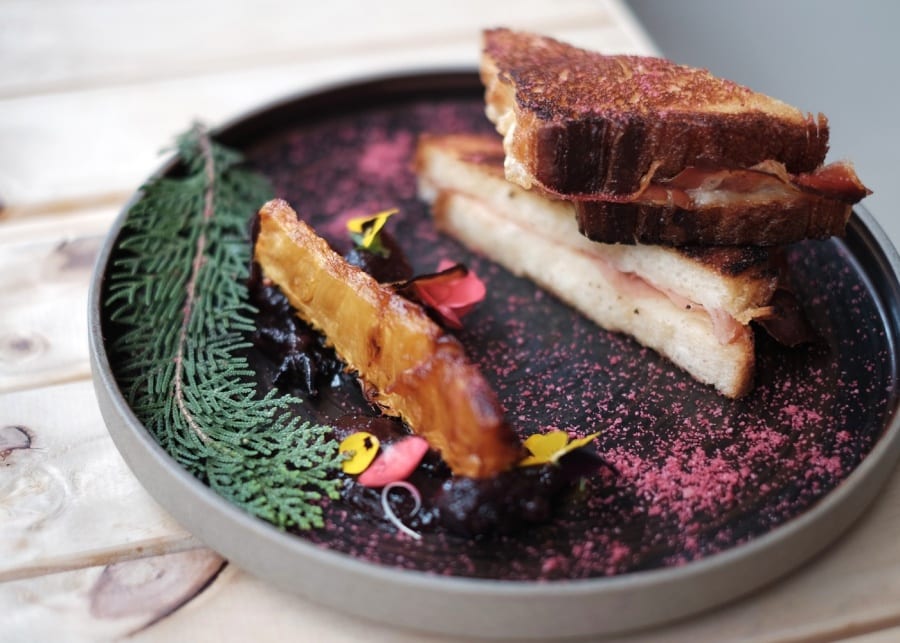 ham cheese fruit jam toast ninetys