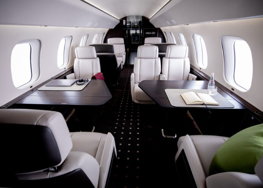 vistajet private aircraft cabin interior