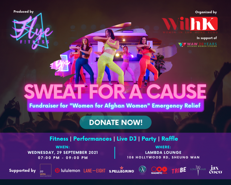Sweat for a Cause Fundraiser for “Women for Afghan Women” Emergency