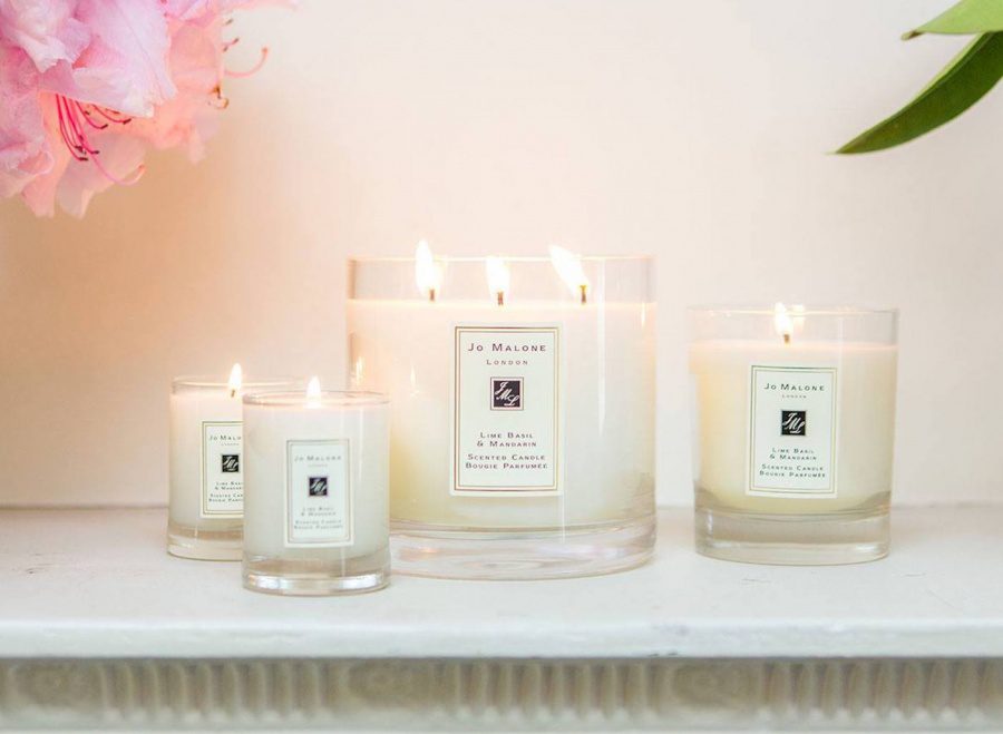 four jars of Jo Malone candles in different sizes