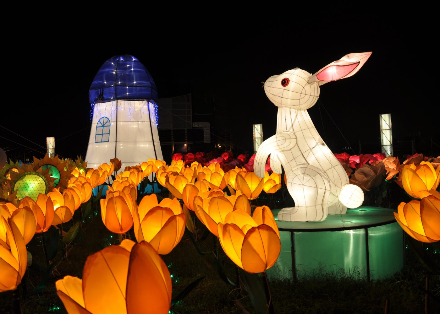 mid autumn festival moon rabbit lanterns
