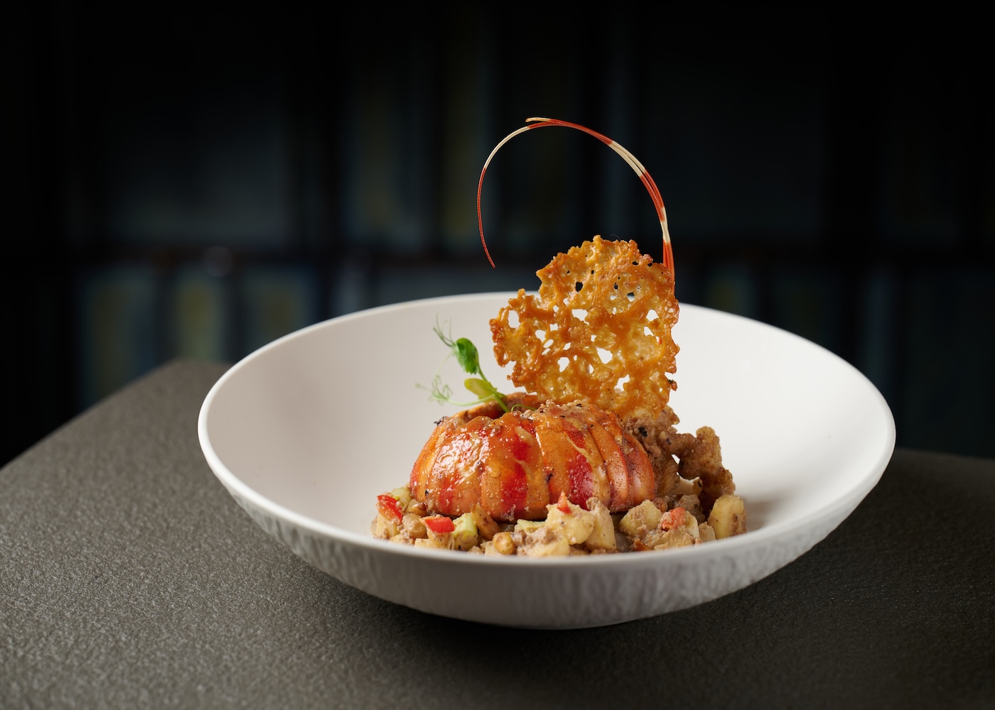 Pan-seared local green lobster