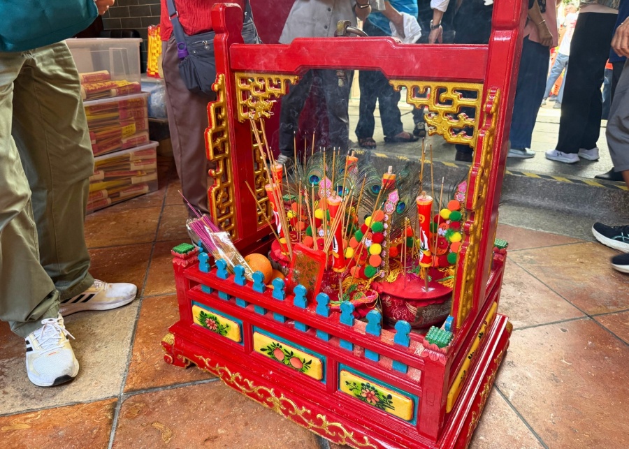 incense, laisee, and urn ash representing deities